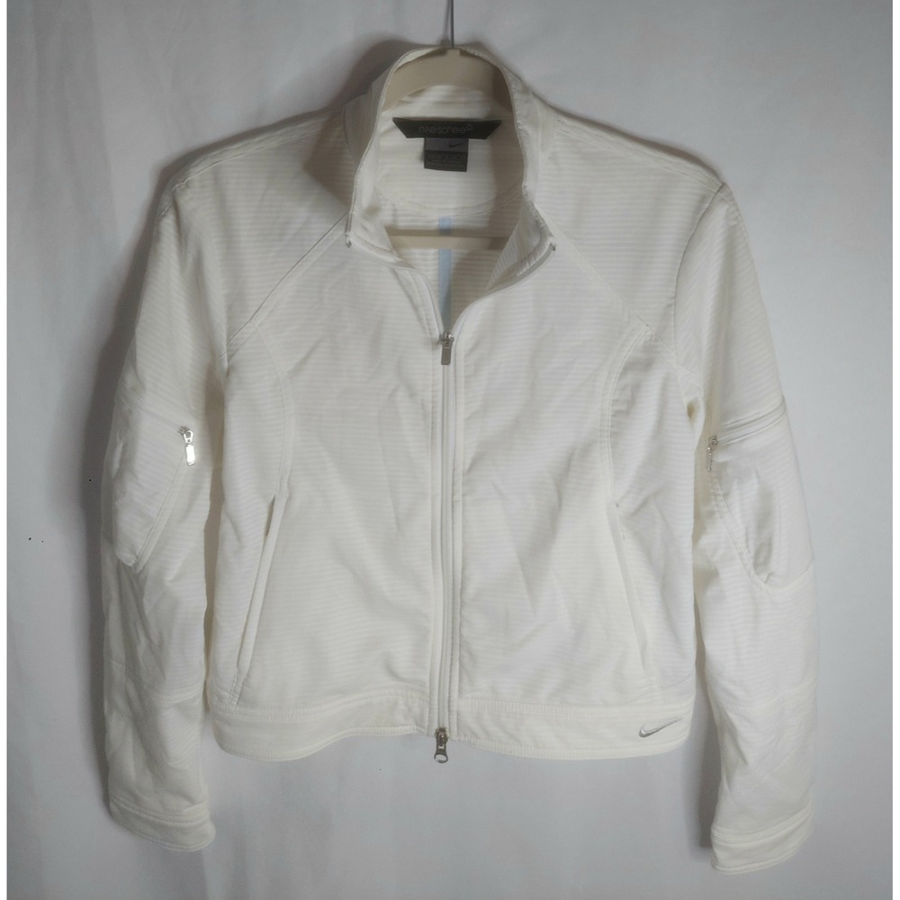 Vintage Y2K Nike Sphere Womens Off-White Full-Zip Track Jacket 2004 Size Small